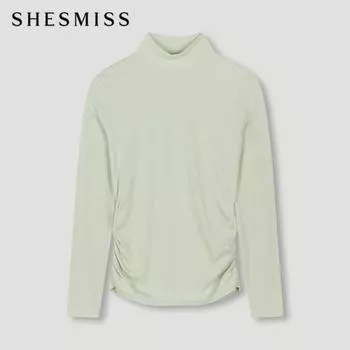 She S miss Shirring Mock Neck Футболка SSjTSn42010 Ln Light green/55