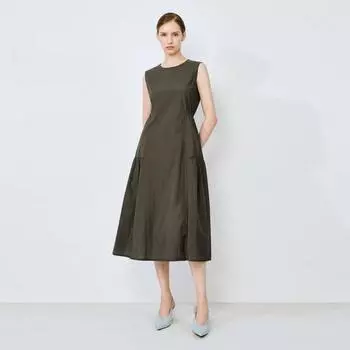 She S miSS Shirring Point SleeveleSS dreSS Swwopo21110 dark khaki/55
