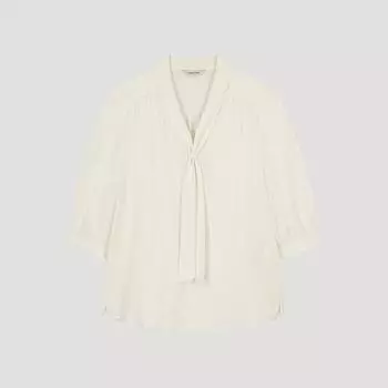 She S miSS Shirring Tie Neck blouSe Swwblo22540 Iv Ivory/55