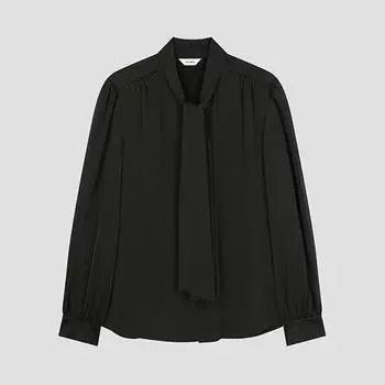 She S miSS Shirring Tie Neck blouSe Swwblo41020 Dg dark gray/55