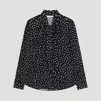 She S miSS Shirring Tie Neck blouSe Swwblo42010 Zb JET BLACK/55