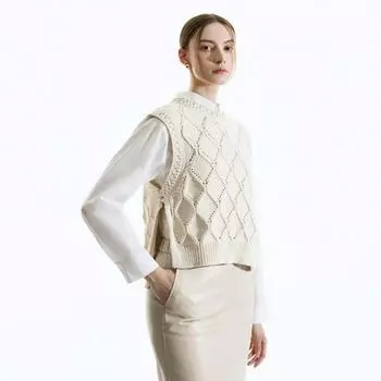 She S miSS Side Button Knit veSt SSkvtn31010 creamy/66