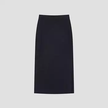 She S miSS Side Slit Knit Skirt SSkSko21120 Dn DARK NAVY/55