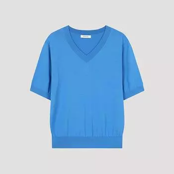 She S miSS Simple V Neck Short SleeVe Knit SSkpoo22170 Bl Blue/55