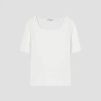 She S miSS Slim Scoop Neck Short Sleeve Knit SSkpoo22680 Ow off-white/55