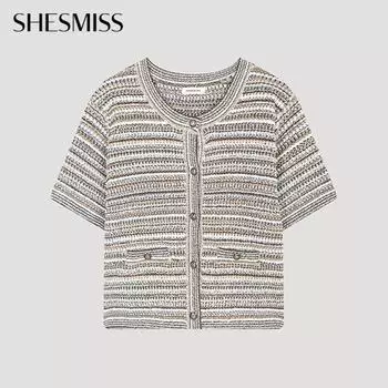 She S miSS Смешанный вязаный кардиган с пуговицами SSkcdo21070 Кб khaki beige/55