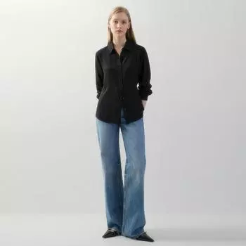 She S miss однотонная базовая рубашка SwwSto12010 light yellow/55