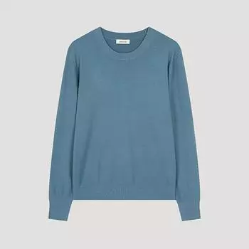 She S miss Solid базовый вязаный свитер с круглым вырезом SSkpoo32020 Bl Blue/55