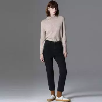 Она мисс Твердые Узкие Брюки из потертого денима black (BK)/55