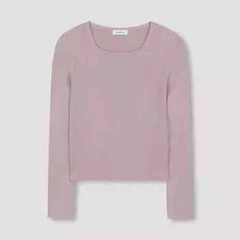 She S miSS Square Neck Rib Knit Top SSkpon32050 Lp light pink/55