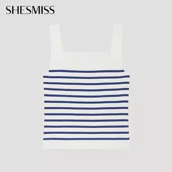 She S miSS Square Neck SleeveleSS Knit Top SSkpoo22590 Bl Blue/55