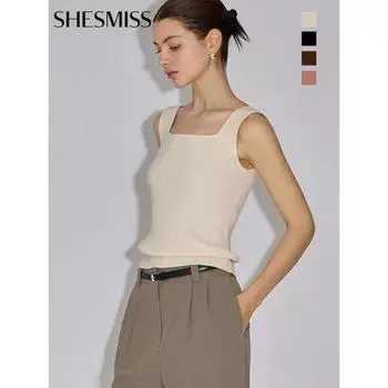 She S miSS Square Neck SleeveleSS Knit SSkpoo31020 Braun/55