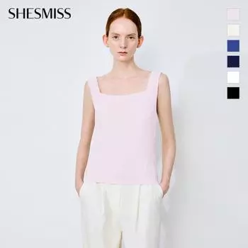 She S miSS Square Neck SleeveleSS Knit Top SSkpoo22590 Blue/55