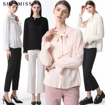She S miSS Square Pattern Tie Neck blouSe Price 228 000 Won Light pink (LP)/55