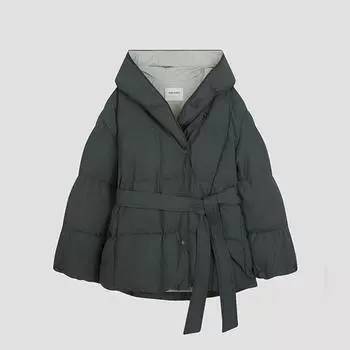 She S miSS Стеганая шаль с капюшоном, джемпер на утином пуху SSdjpo42100 Ch charcoal/55