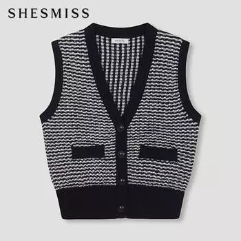 She S miSS Stripe Knit veSt SSkvtn32010 Dn DARK NAVY/55