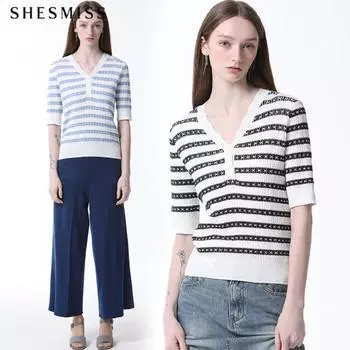 She S miSS Striped Ribbed Knit Top Price 168 000 Won Off-white (OW)/55