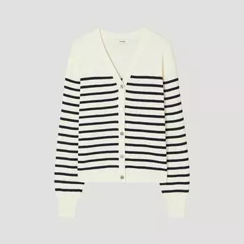 She S miSS Striped V Neck Cardigan SSkcdp11060 Cr creamy/55