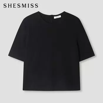She S miss свободный крой короткий рукав трикотаж SSkpon31010 Bk blacks/55