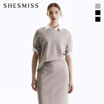 She S miss свободный крой короткий рукав трикотаж SSkpon31010 melange brown/55