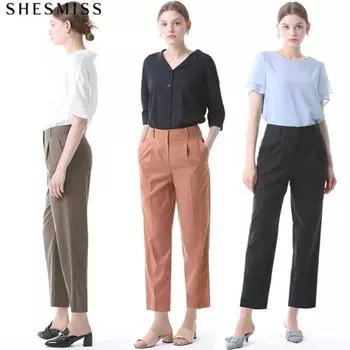 She S miSS Tapered Cotton Solid Wintuck pantS Pitch (PE)/55
