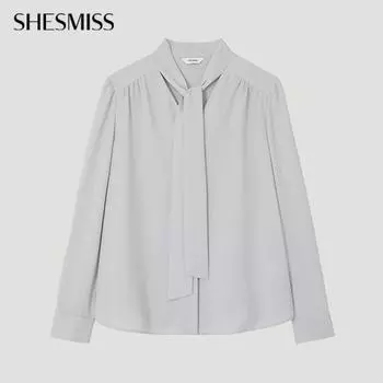 She S miSS Tie Neck blouSe Swwblp12010 Lg light gray/55