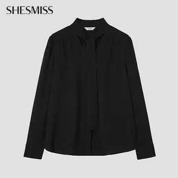 She S miSS Tie Neck blouSe Swwblp12010 Bk blacks/66