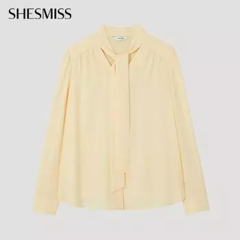 She S miSS Tie Neck blouSe Swwblp12010 Ly light yellow/55