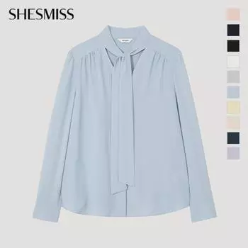 Она мисс блузка с завязкой на шее Swwblp12010 blacks/66