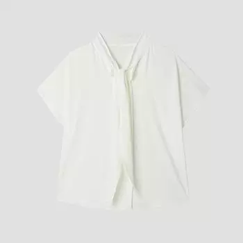 [She S miSS] Tie Neck Short Sleeve blouSe Swwblp22180 Iv Ivory/55