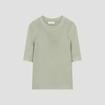 She S miSS Тонкий блестящий трикотажный свитер с коротким рукавом SSkpoo21510 Gm gray mint/55