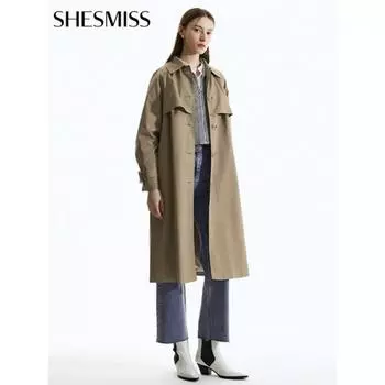 She S miss тренчкот с поясом Swwbyn31030 Db dark beige/55