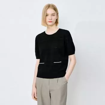 She S miSS Трикотаж с коротким рукавом и карманом для перфорации SSkpoo21140 beige/55