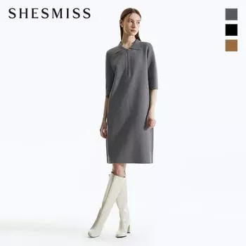 She S Miss трикотажное платье с застежкой-молнией на половину длины SSkopn31010 Camel/55