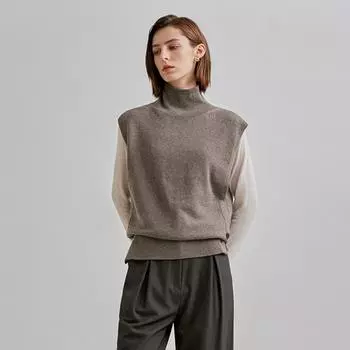 She S miss трикотажный жилет с боковыми пуговицами SSkvtn41010 light beige/55