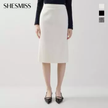 She S miss Твидовая юбка с разрезом сзади SwwSko11710 blacks/55