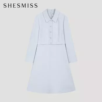 She S miss твидовое платье-клеш с застежкой на пол-пуговицы Swwopo11010 Ll light blue/55