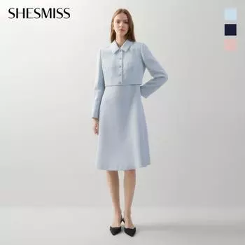 She S Miss Tweed Платье-клеш с застежкой на пол-пуговицы Swwopo11010 light blue/55