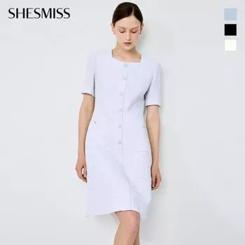 She S Miss Tweed Puff Heart Neck DressS Swwopo22210 blacks/55