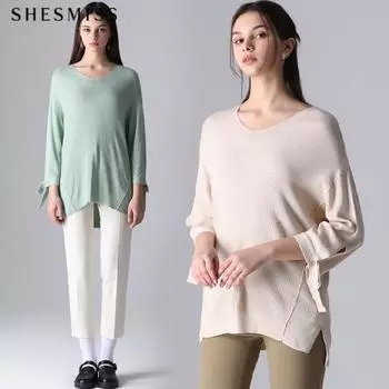 She S miSS Твердый V-образный вырез Трикотаж Mint (MI)/55