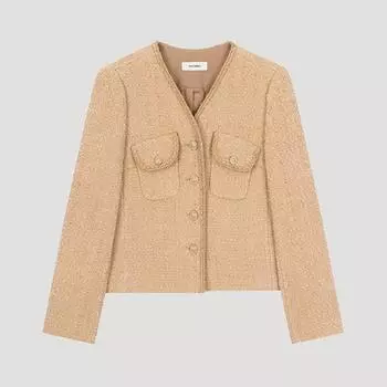 She S miss Твидовый пиджак с плетеной линией Swwjko41060 Be beige/55