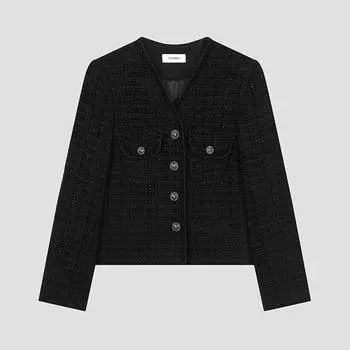 She S miss твидовый пиджак с плетеной линией Swwjko41060 Bk blacks/55