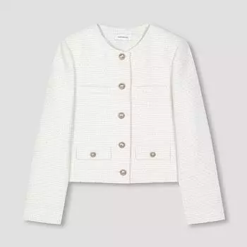 She S miss Твидовый жакет с круглым вырезом Swwjkn31020 Cr creamy/66