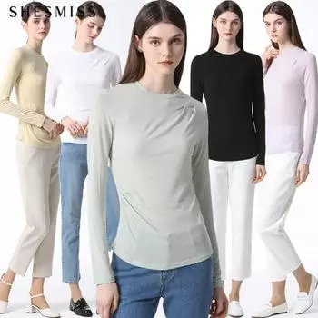 She S Miss Two Tuck Круглый вырез Шерстяная футболка Yellow (YE)/55