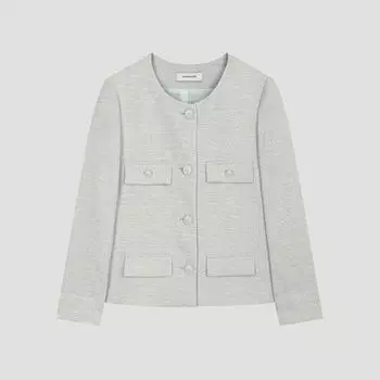 She S MiSS Укороченный твидовый жакет с круглым вырезом Swwjko22030 Mi minted/55