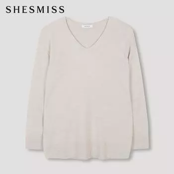 She S miSS V Neck baSic Knit Top SSkpon42020 Me MELANGE BEIGE/55