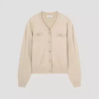 She S miSS Кардиган с V-образным вырезом и пуговицами SSkcdo42530 Я MELANGE BEIGE/55