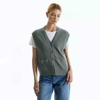 She S miSS V Neck Button Knit VeSt SSkVtn32520 light beige/55