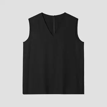 [She S miSS] V Neck SleeVeleSS blouSe Swwblp22030 Bk blacks/55