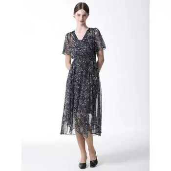 She S Miss V Neck Waistband Long Dress Цена коробки 368 000 вон DARK NAVY (DN)/55